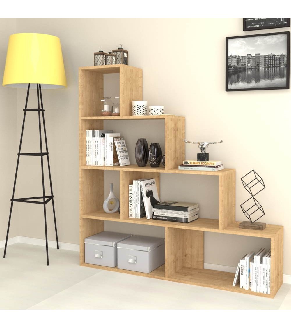 Libreria a scala Alis 145x145 cm. rovere