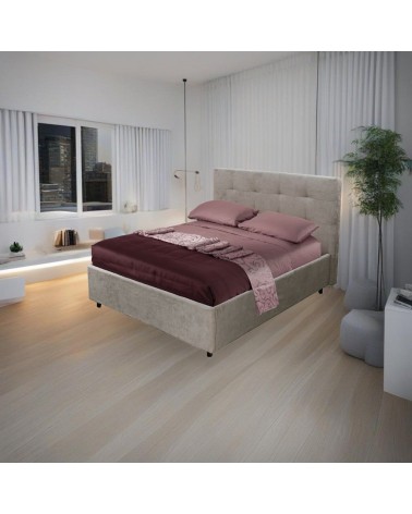 Letto una piazza e mezza Ascoli contenitore in tessuto Enjoy 03 tortora