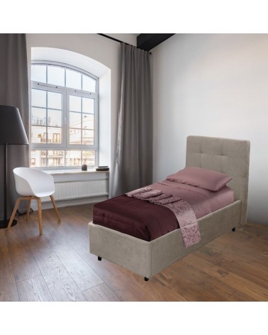 Letto singolo Ascoli contenitore in tessuto Enjoy 03 tortora