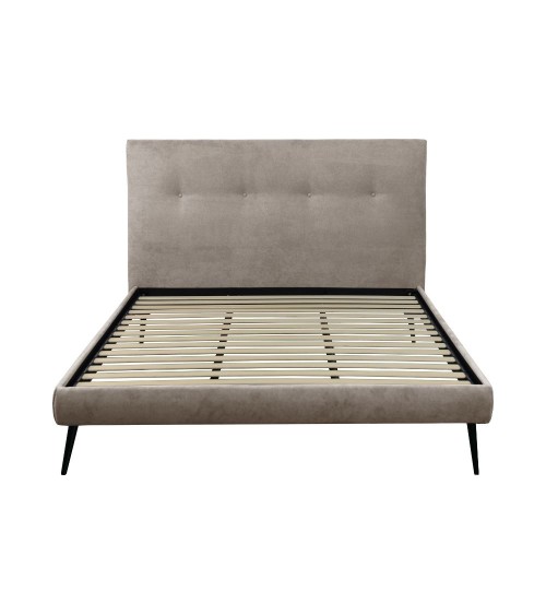 Letto matrimoniale Stiletto con rete fissa in tessuto Enjoy 03 tortora