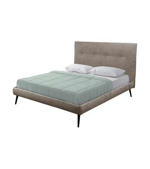 Letto matrimoniale Stiletto con rete fissa in tessuto Enjoy 03 tortora