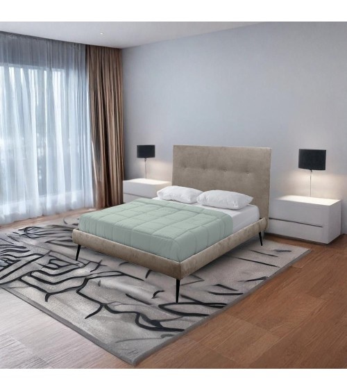 Letto una piazza e mezza Stiletto con rete fissa in tessuto Enjoy 03 tortora