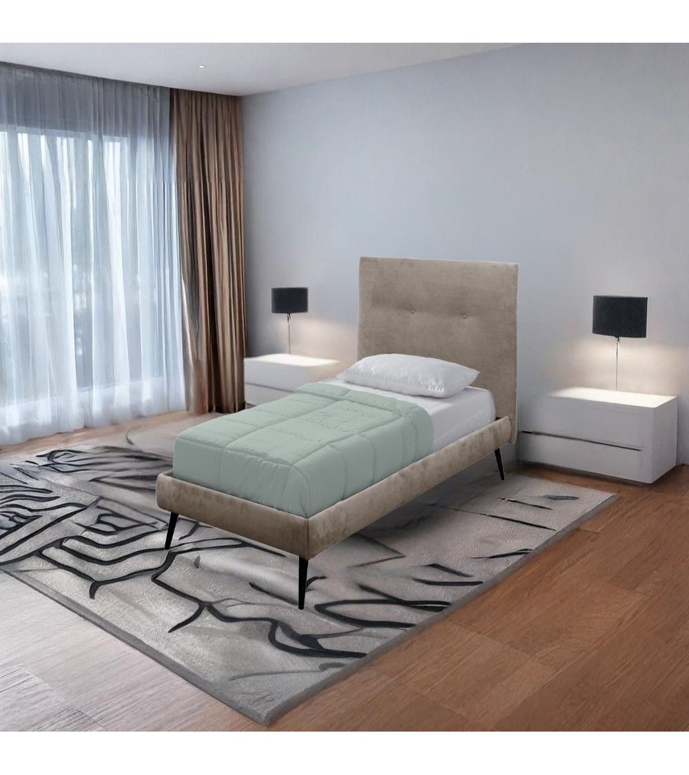 Letto singolo Stiletto con rete fissa in tessuto Enjoy 03 tortora