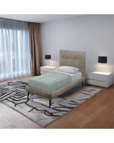 Letto singolo Stiletto con rete fissa in tessuto Enjoy 03 tortora