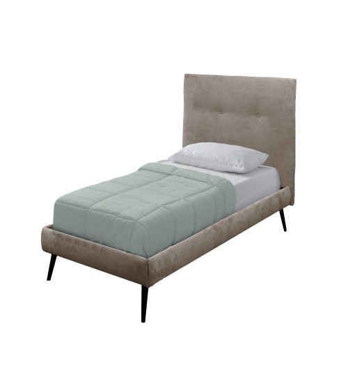 Letto singolo Stiletto con rete fissa in tessuto Enjoy 03 tortora