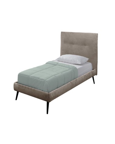 Letto singolo Stiletto con rete fissa in tessuto Enjoy 03 tortora