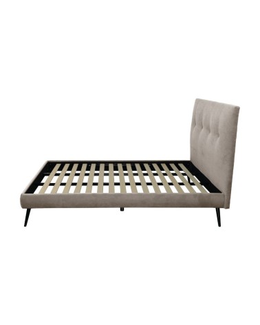 Letto singolo Stiletto con rete fissa in tessuto Enjoy 03 tortora