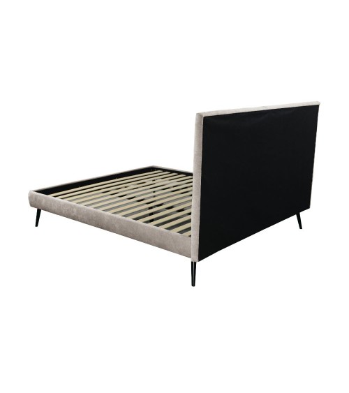 Letto singolo Stiletto con rete fissa in tessuto Enjoy 03 tortora