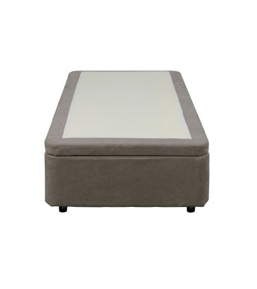 Letto singolo Sommier 80x190 con contenitore in tessuto Enjoy 03 taupe