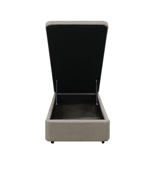 Letto singolo Sommier 80x190 con contenitore in tessuto Enjoy 03 taupe