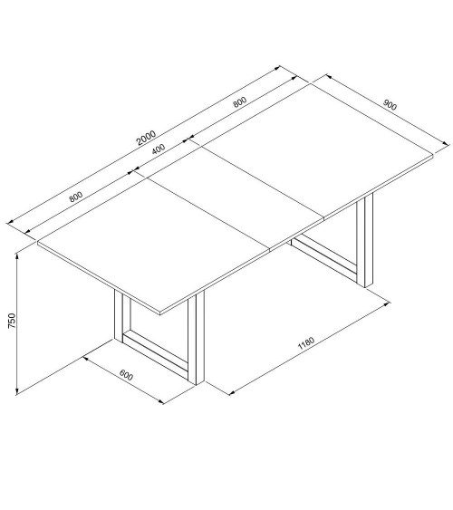 Tavolo allungabile Denver 50 160x90x75H cm