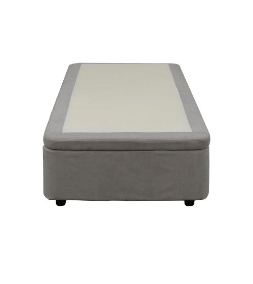 Letto singolo Sommier 80x190 con contenitore in tessuto Towel grigio chiaro