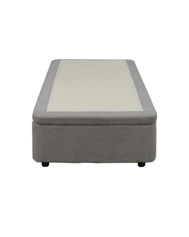 Letto singolo Sommier 80x190 con contenitore in tessuto Towel grigio chiaro