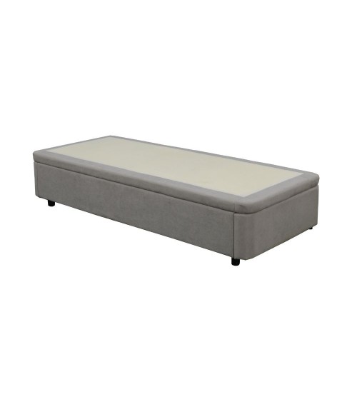 Letto singolo Sommier 80x190 con contenitore in tessuto Towel grigio chiaro