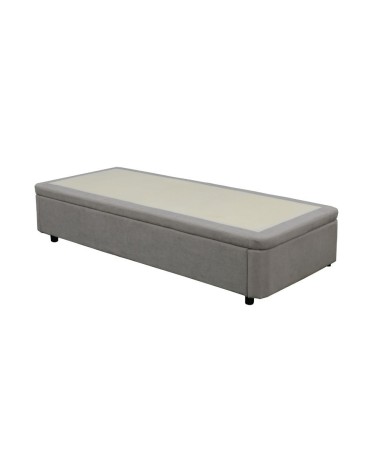 Letto singolo Sommier 80x190 con contenitore in tessuto Towel grigio chiaro