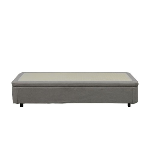 Letto singolo Sommier 80x190 con contenitore in tessuto Towel grigio chiaro
