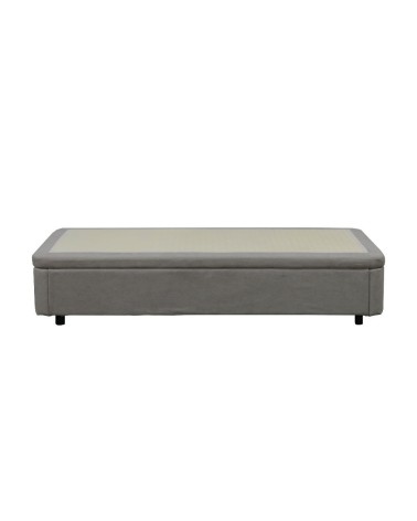 Letto singolo Sommier 80x190 con contenitore in tessuto Towel grigio chiaro