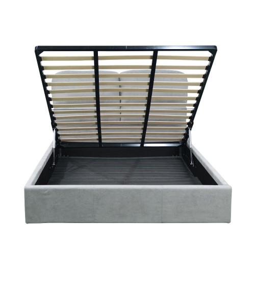 Letto matrimoniale Sofaback contenitore in tessuto Enjoy 20 light grey