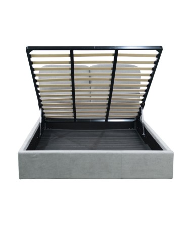 Letto matrimoniale Sofaback contenitore in tessuto Enjoy 20 light grey