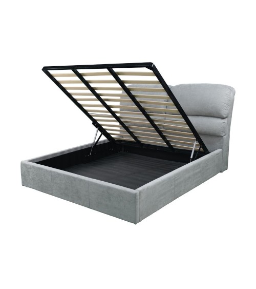 Letto matrimoniale Sofaback contenitore in tessuto Enjoy 20 light grey