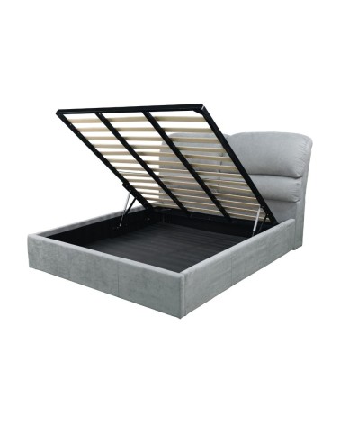 Letto matrimoniale Sofaback contenitore in tessuto Enjoy 20 light grey