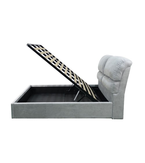 Letto matrimoniale Sofaback contenitore in tessuto Enjoy 20 light grey