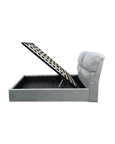 Letto matrimoniale Sofaback contenitore in tessuto Enjoy 20 light grey