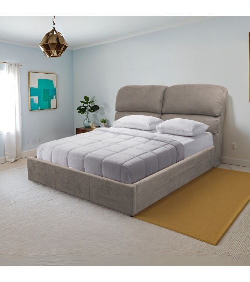 Letto matrimoniale Sofaback contenitore in tessuto Enjoy 03 taupe