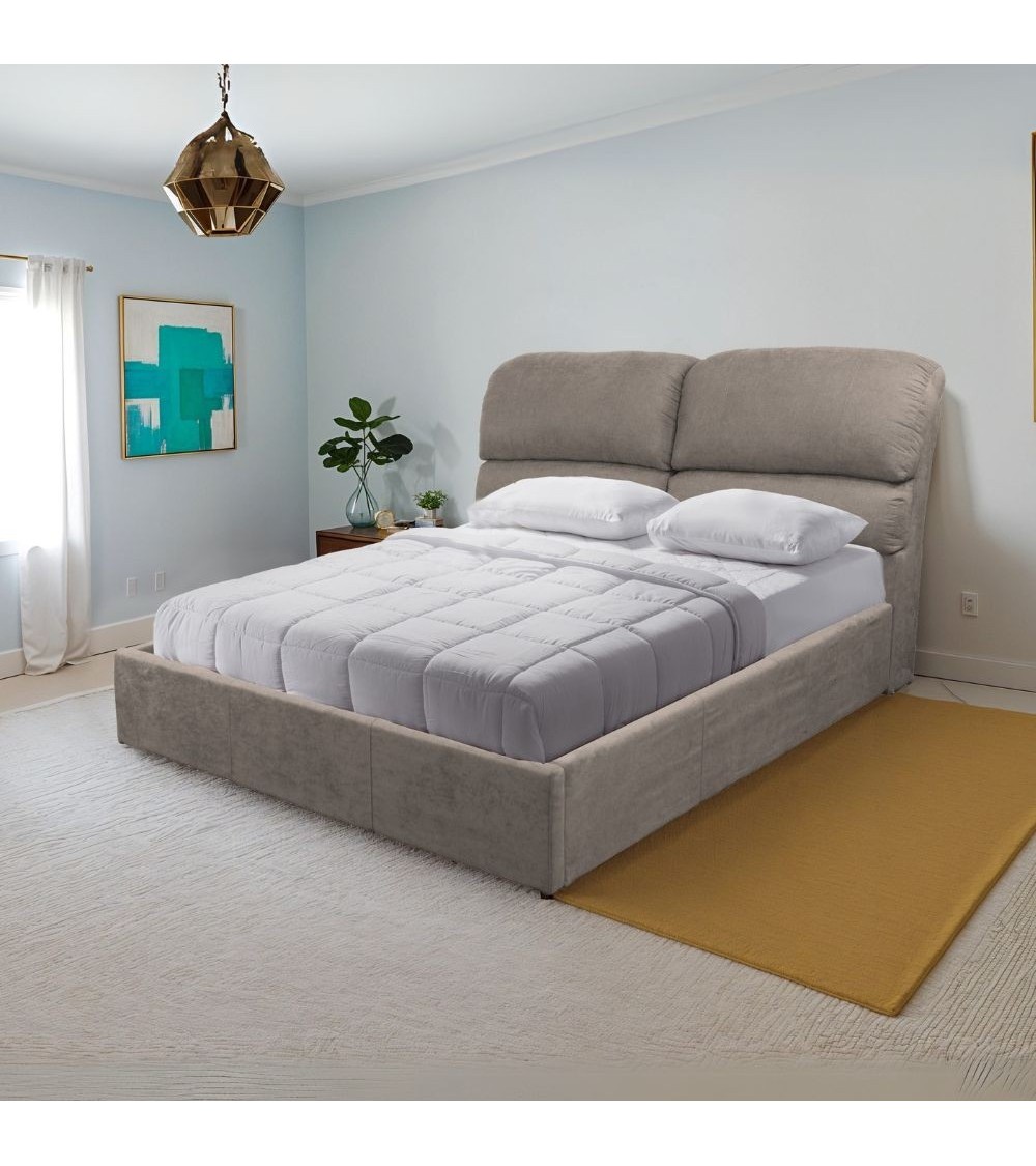 Letto matrimoniale Sofaback contenitore in tessuto Enjoy 03 taupe