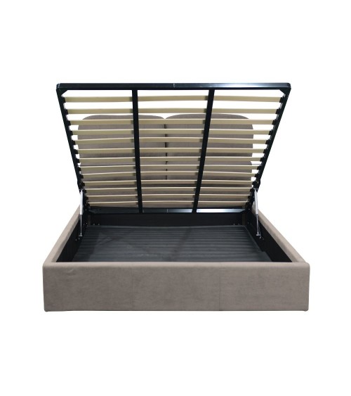 Letto matrimoniale Sofaback contenitore in tessuto Enjoy 03 taupe