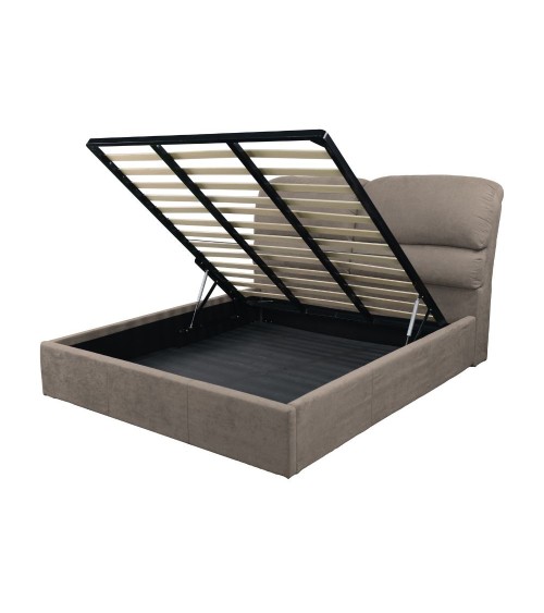 Letto matrimoniale Sofaback contenitore in tessuto Enjoy 03 taupe