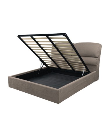 Letto matrimoniale Sofaback contenitore in tessuto Enjoy 03 taupe