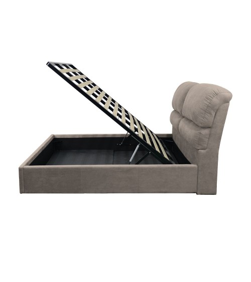 Letto matrimoniale Sofaback contenitore in tessuto Enjoy 03 taupe