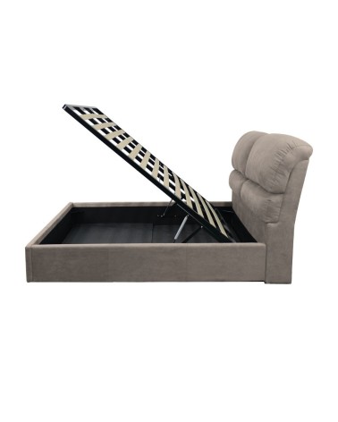 Letto matrimoniale Sofaback contenitore in tessuto Enjoy 03 taupe