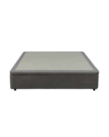 Letto matrimoniale Sommier 160x190 con contenitore in tessuto Towel grigio chiaro
