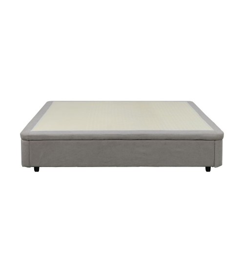 Letto matrimoniale Sommier 160x190 con contenitore in tessuto Towel grigio chiaro