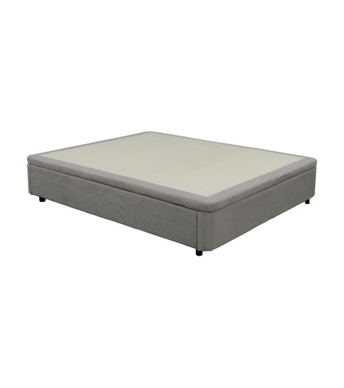 Letto matrimoniale Sommier 160x190 con contenitore in tessuto Towel grigio chiaro