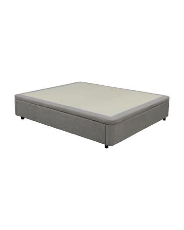Letto matrimoniale Sommier 160x190 con contenitore in tessuto Towel grigio chiaro