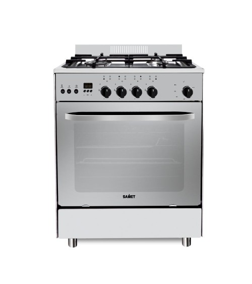 Cucina a gas Stromboli 60x60 cm. con forno a gas e grill elettrico inox classe A