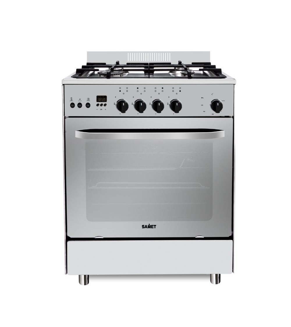 Cucina a gas Stromboli 60x60 cm. con forno a gas e grill elettrico inox classe A