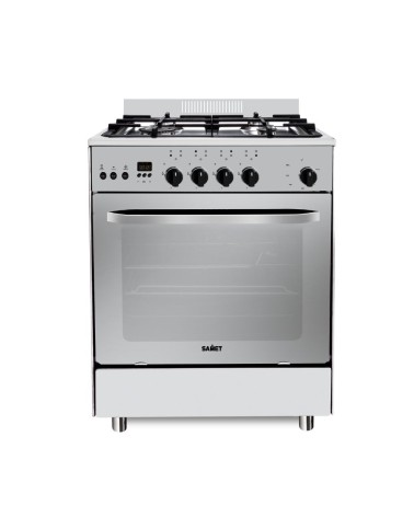 Cucina a gas Stromboli 60x60 cm. con forno a gas e grill elettrico inox classe A