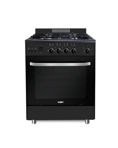 Cucina a gas Stromboli 60x60 cm. con forno a gas e grill elettrico nero classe A