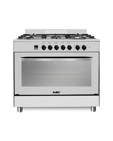 Cucina Stromboli a gas 90x60 cm. con forno e grill elettrici colore inox classe A