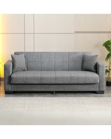 Divano letto contenitore Moon 3 posti in tessuto Internobase 11 grigio