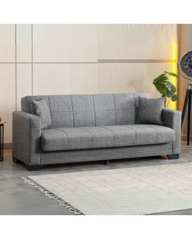 Divano letto contenitore Moon 3 posti in tessuto Internobase 11 grigio