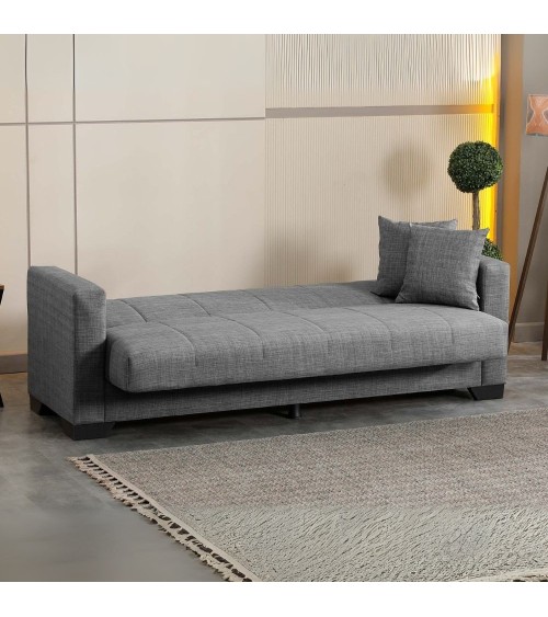 Divano letto contenitore Moon 3 posti in tessuto Internobase 11 grigio