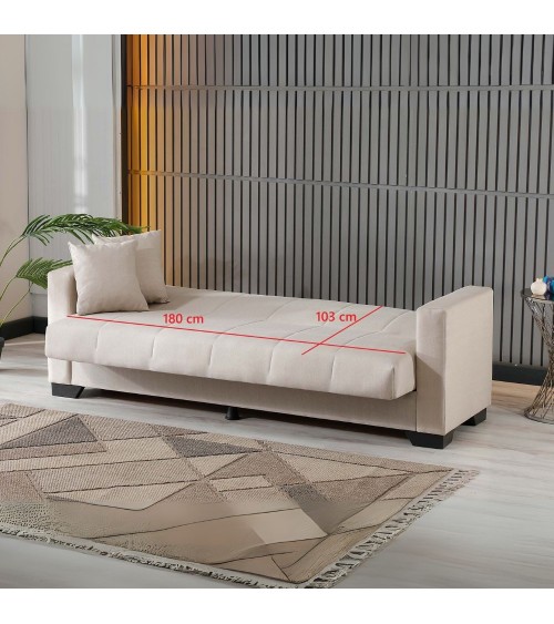 Divano letto contenitore Moon 3 posti in tessuto Internobase 11 grigio