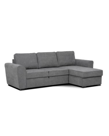 Divano letto corner reversibile Aston con contenitore in tessuto C1705 Ash grigio