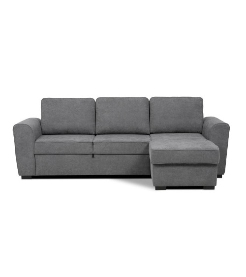 Divano letto corner reversibile Aston con contenitore in tessuto C1705 Ash grigio