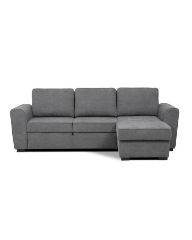 Divano letto corner reversibile Aston con contenitore in tessuto C1705 Ash grigio